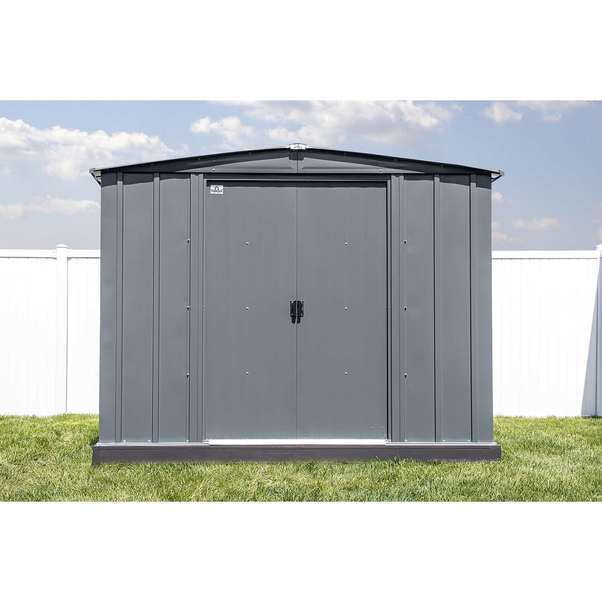 Arrow, Arrow Classic Steel Storage Shed, 8x7 Charcoal, Length 7 ft, Width 8 ft, Model# CLG87CC